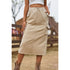 'Solana' Drawstring Waist Slit Denim Skirt - Celes Fashion